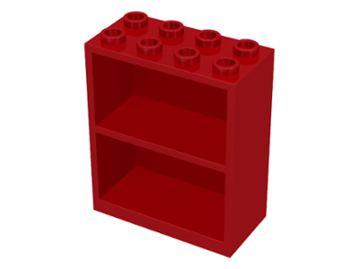 Homemaker Bookcase/Cupboard 2 x 4 x 4 in Red