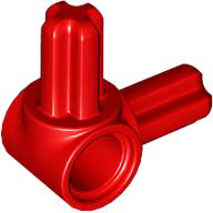 Technic Pin Connector Hub with 2 Perpendicular Axles in Red