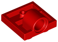 Plate Special 2 x 2 with 1 Pin Hole [Complete Underside Rib] in Red