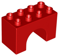 Duplo Brick 2 x 4 x 2 Arch in Red