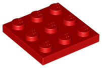 Plate 3 x 3 in Red