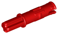 Technic Axle Pin 3L with Friction Ridges Lengthwise and 1L Axle in Red