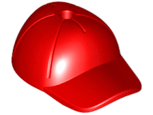 Hat / Cap Short Curved Bill with Seams and Hole on Top in Red