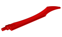 Large Figure Weapon Blade, Curved Tip with Axle in Red