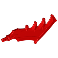 Large Figure Weapon Axe, Sword with Jagged Blade in Red