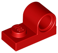 Plate Special 1 x 2 with Pin Hole on Top in Red