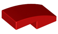 Brick Curved 2 x 1 No Studs [1/2 Bow] in Red