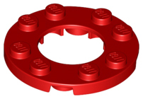 Plate Round 4 x 4 with 2 x 2 Round Opening in Red