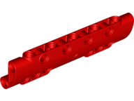Technic Panel Curved 11 x 3 with 10 Pin Holes through Panel Surface in Red