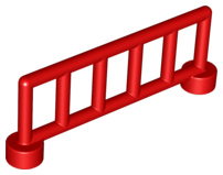 Duplo Fence Railing 1 x 6, with 6 Posts in Red