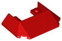 Brick Wedged, Sloped 45° 6 x 4 Double / 33°, 5 Bottom Tubes [Train Roof] in Red