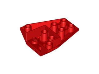 Brick Wedged, Sloped Inverted 4 x 4 Triple [4 Connections between Front Studs] in Red