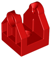 Duplo Train Crossing Gate Base / Crane Base with Bottom Hole in Red