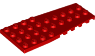 Wedge Plate 4 x 9 with Stud Notches in Red