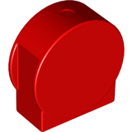 Duplo Brick 1 x 3 x 2 Round Top, Cut Away Sides in Red