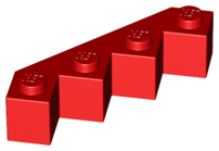Brick Wedged 4 x 4 Facet in Red