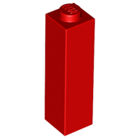 Brick 1 x 1 x 3 in Red