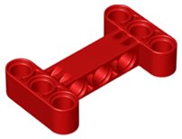 Technic Beam 3 x 5 Thick [90° Offset Centre Beam Holes] in Red