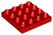 Duplo Plate 4 x 4 in Red
