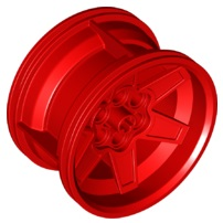Wheel 56 x 34 Technic Racing Medium with 6 Pin Holes in Red