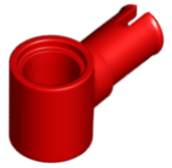 Technic Pin Connector Hub with 1 Pin with Friction Ridges Lengthwise [Centered Friction Ridge] in Red