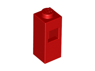 Brick Special 1 x 1 x 2 with Extra Tube Side [Piece of Resistance] in Red