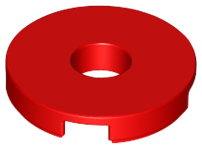 Tile Special Round 2 x 2 with Hole in Red