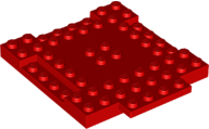 Plate Special 8 x 9 x 2/3 with 1 x 4 Recessed in Red