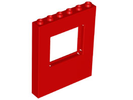 Panel 1 x 6 x 6 with Window in Red
