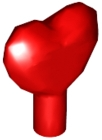 Rock - Heart Jewel with Shaft in Red