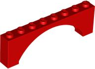 Brick Arch 1 x 8 x 2 Raised in Red