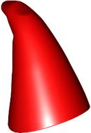Hat Cone Drooping [Plain] in Red