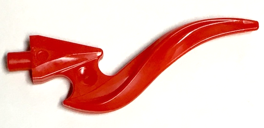 Wave / Flame Rounded Single with Pin in Red