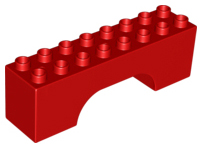 Duplo Brick 2 x 8 x 2 Arch in Red