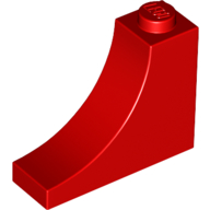 Brick Curved 1 x 3 x 2 Inverted [Inside Bow] in Red