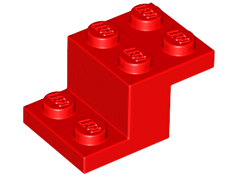 Bracket 3 x 2 x 1 1/3 with Pin Bottom in Red