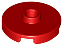 Plate Special Round 2 x 2 with Center Stud (Jumper Plate) in Red