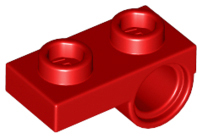 Plate Special 1 x 2 with Pin Hole Underneath in Red