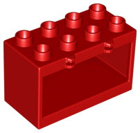 Duplo Container Box 2 x 4 x 2 with Open Sides in Red