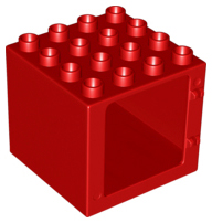 Duplo Door / Window Frame 4 x 4 x 3 with Thin Top in Red
