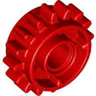 Technic Gear 16 Tooth with Clutch on Both Sides in Red