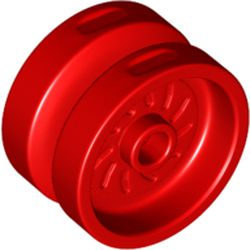 Wheel 18 x 12 with Axle Hole and Stud in Red