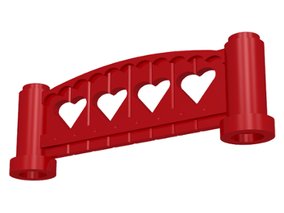 Fabuland Fence 1 x 6 x 2 Rounded in Red