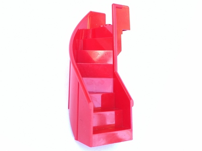 Stairs 6 x 6 x 9 1/3 Curved Enclosed in Red