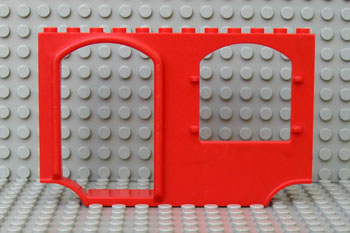 Fabuland, Bus Panel with Door and Window Openings in Red