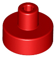Tile Special Round 1 x 1 with Hollow Bar in Red