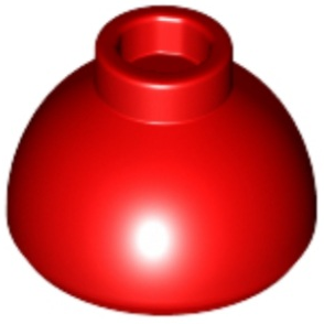 Brick Round 1.5 x 1.5 Dome Top [Plain] in Red