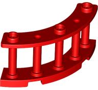 Fence Spindled 4 x 4 x 2 Quarter Round with 3 Studs in Red