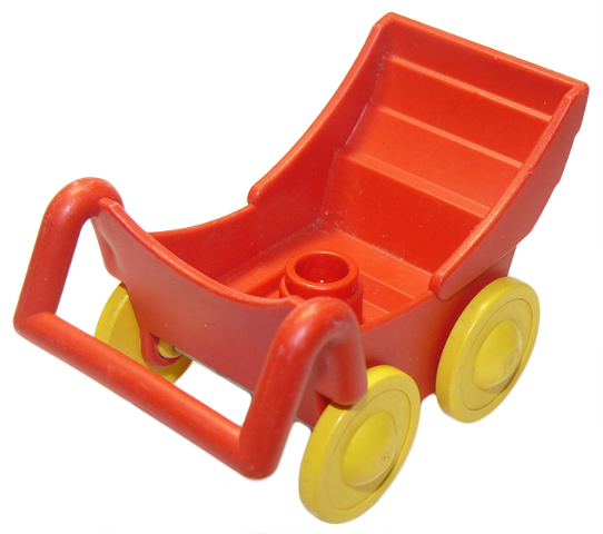 Belville / Fabuland Wheels with Red Axle in Red