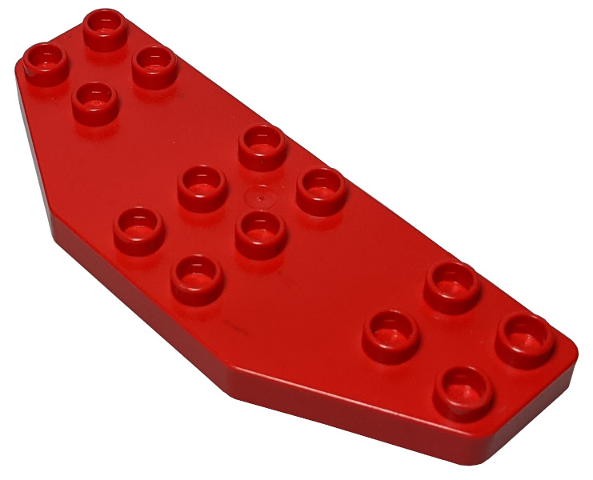 Duplo Plate 8 x 3 without Corners (Airplane Wings) in Red